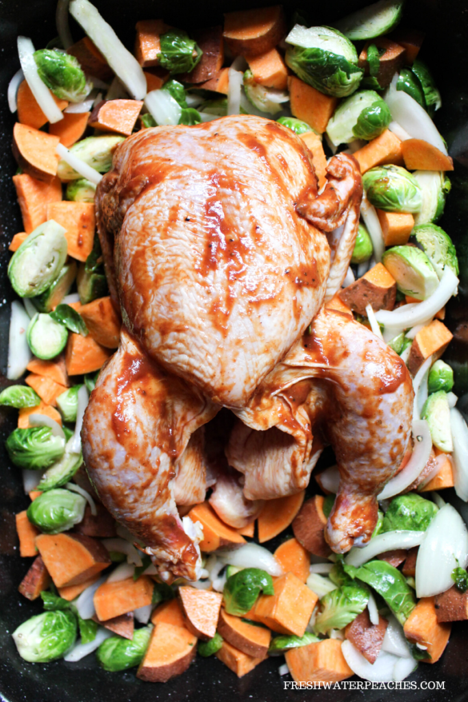 Baked BBQ Chicken before it goes into the oven.