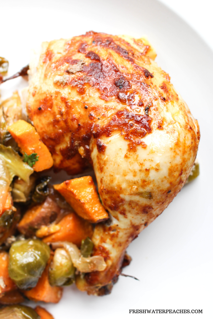 Baked bbq chicken leg