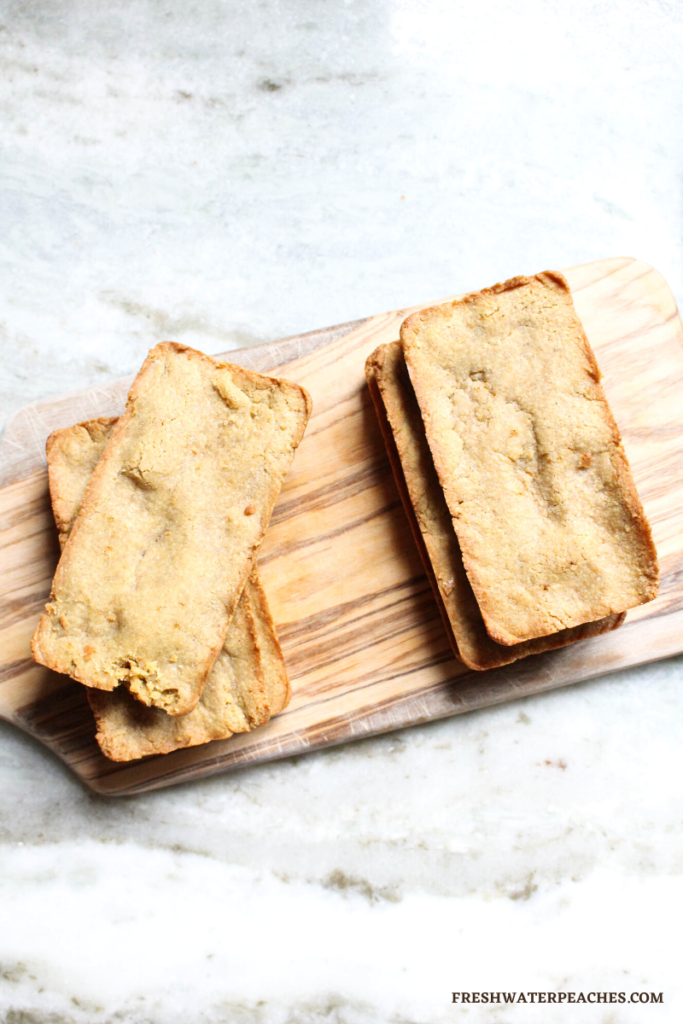 Shortbread before being sliced.