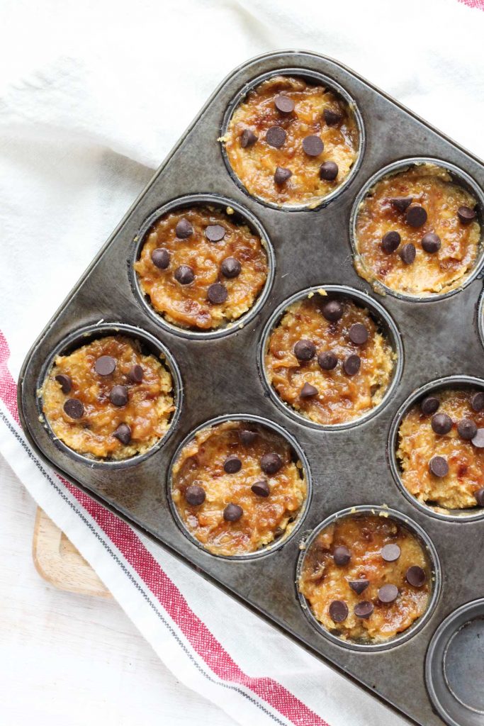 samoa muffins before going into the oven.
