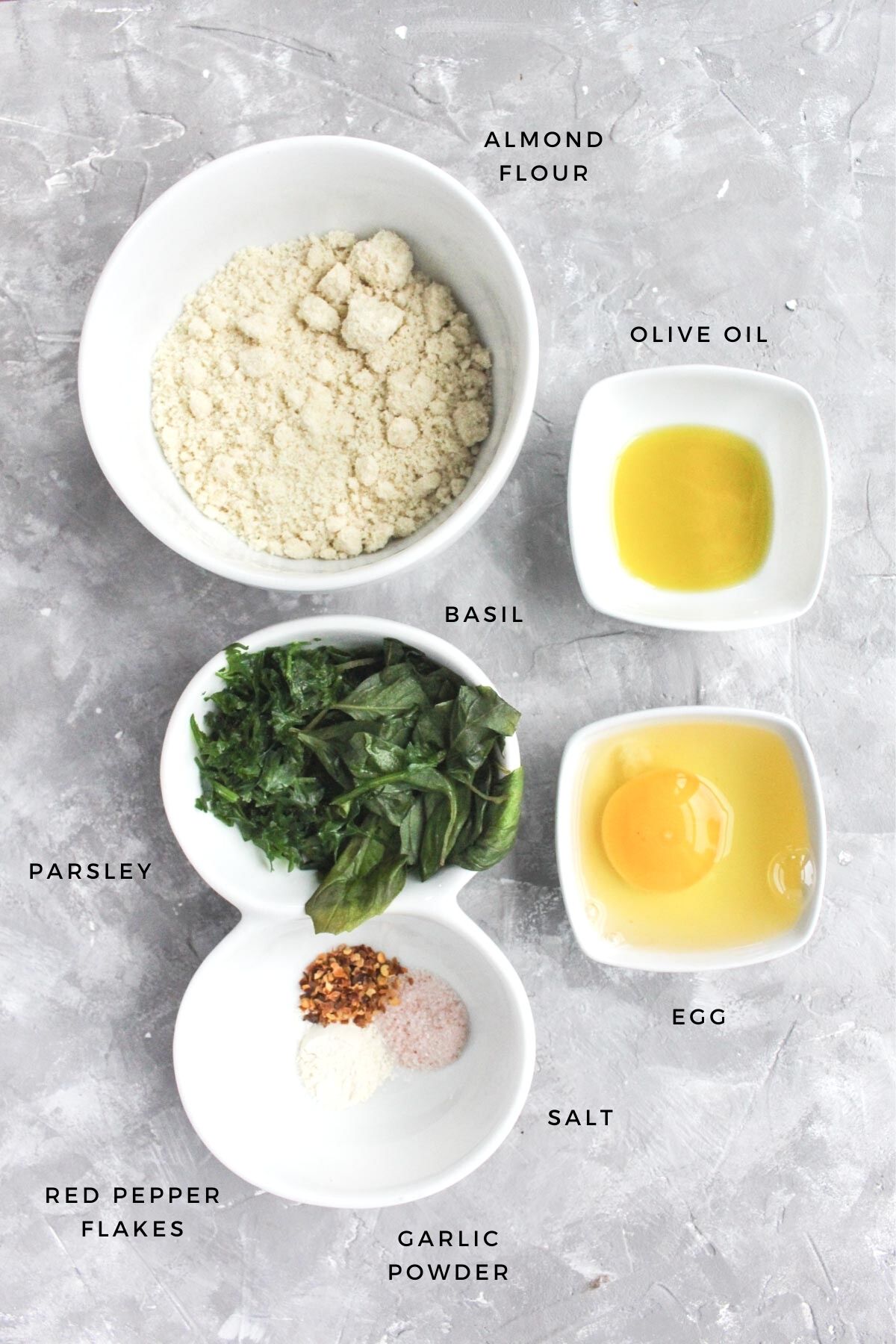 Overhead shot of ingredients.
