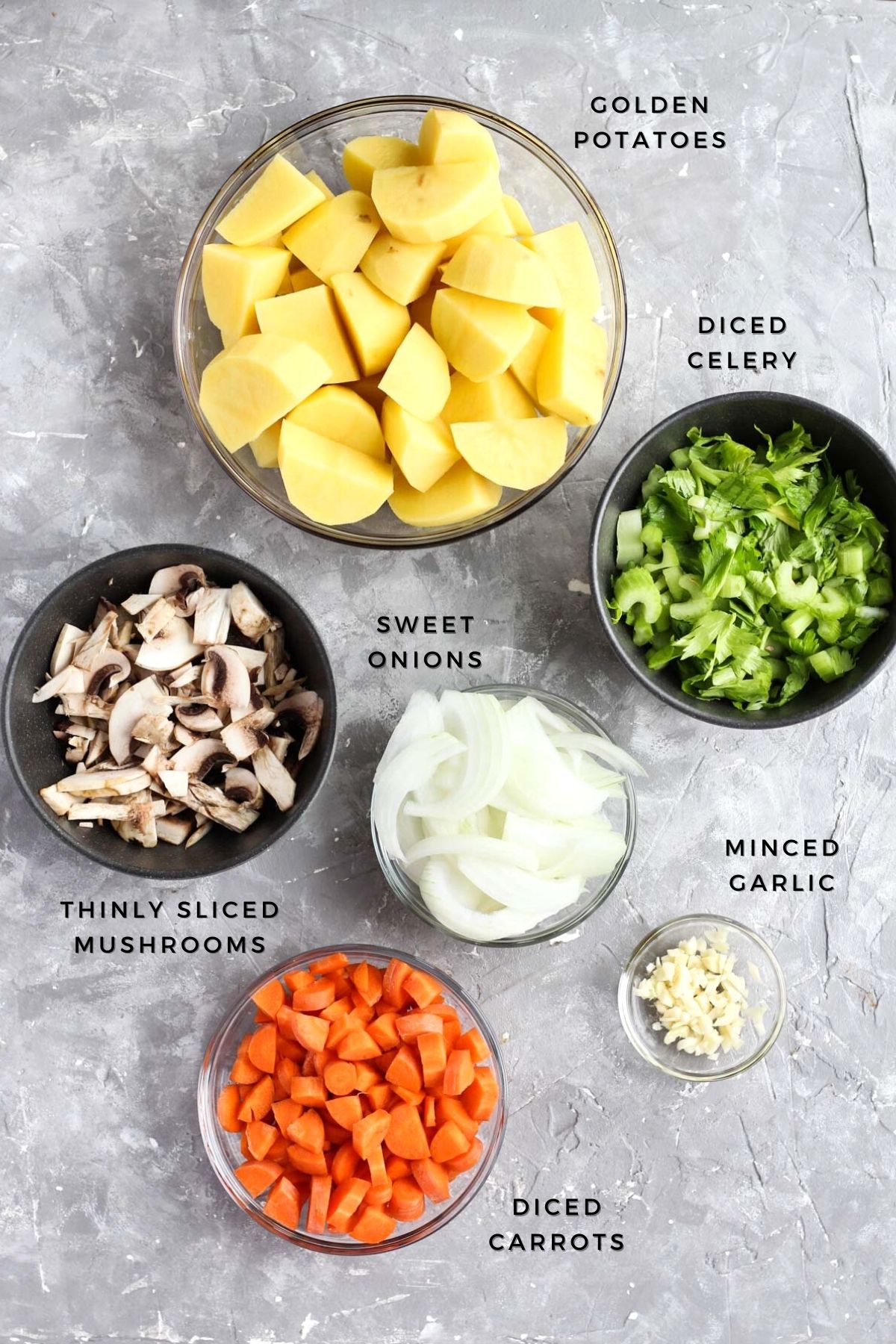 Overhead shot of vegetables.
