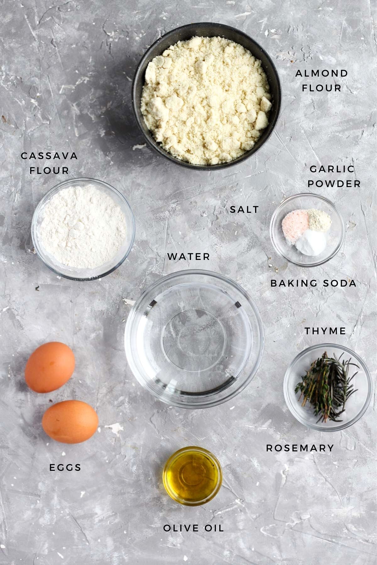 Overhead shot of ingredients for this recipe measured out.
