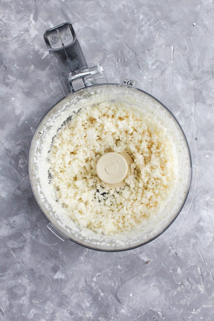 Cauliflower rice in a bowl.
