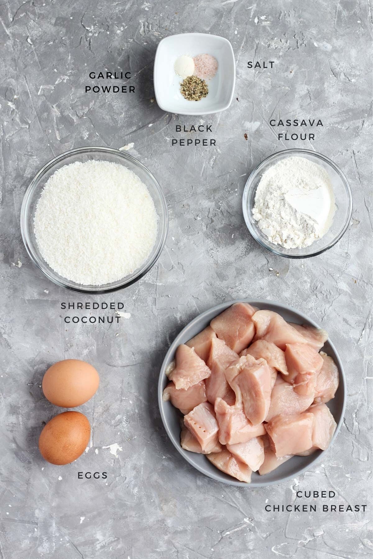 Overhead shot of ingredients.