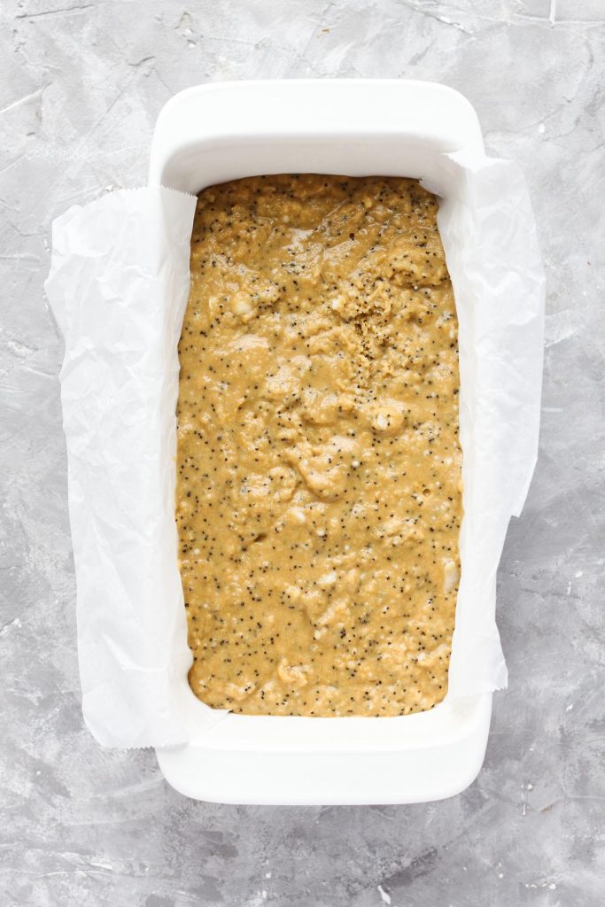 Bread in baking dish before going in the oven.