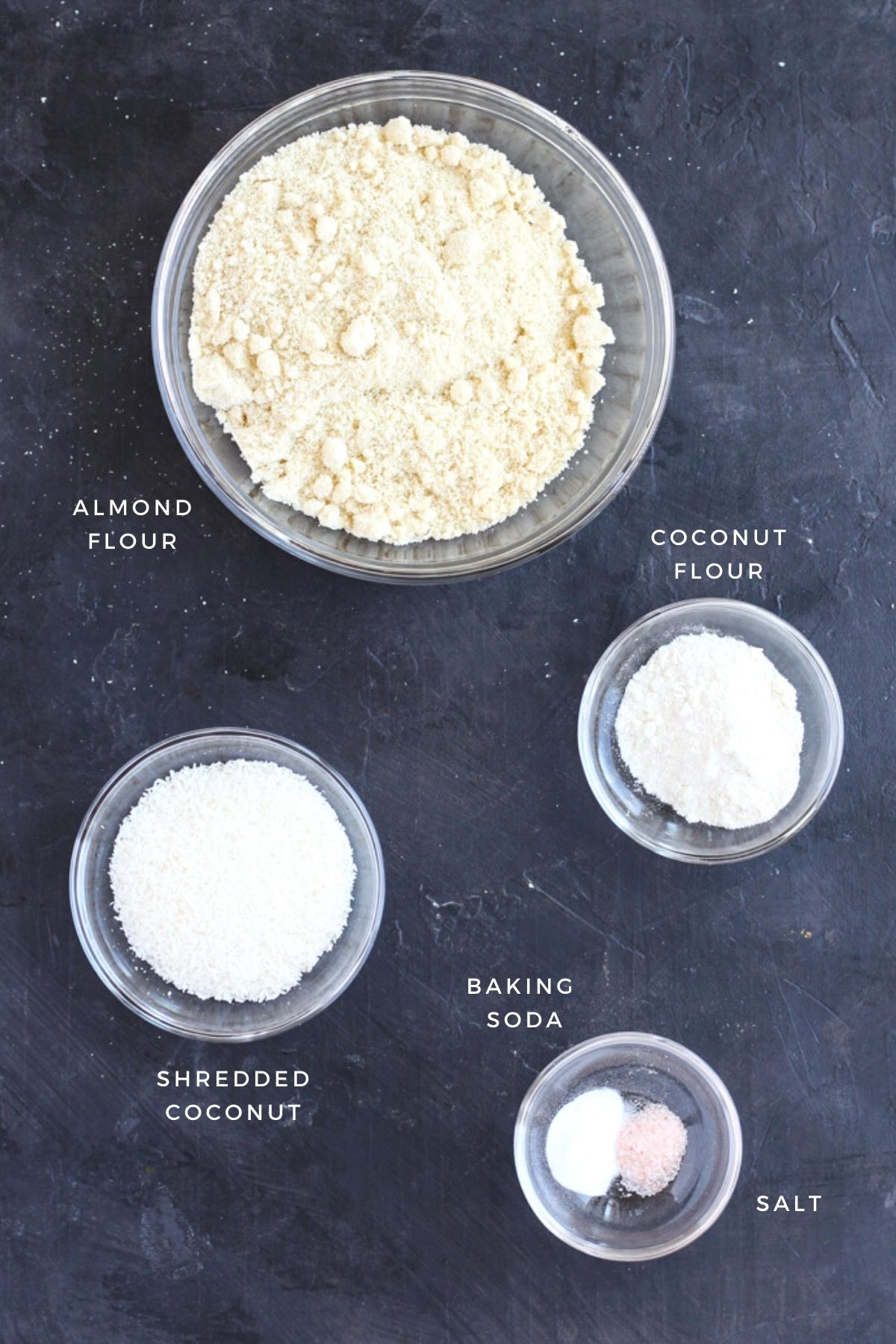 Overhead shot of dry ingredients.