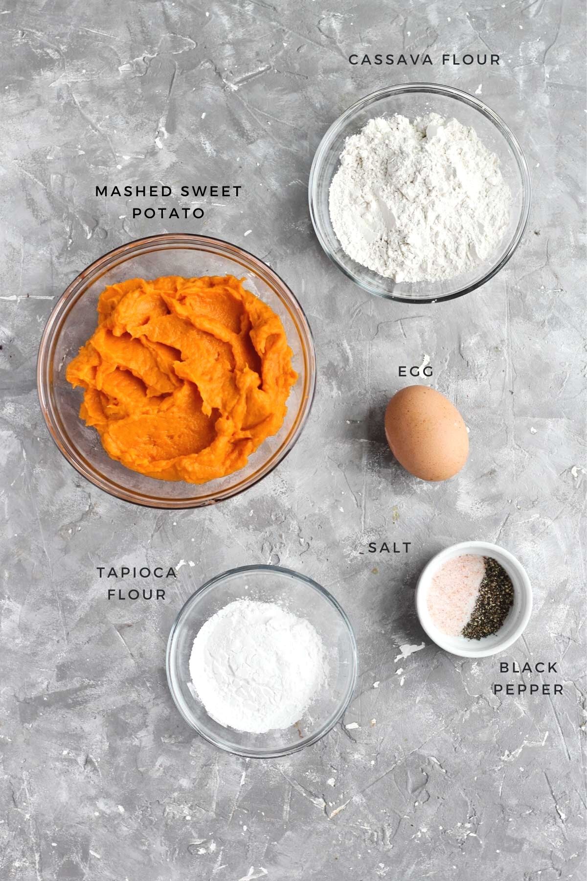 Overhead shot of pizza crust ingredients.
