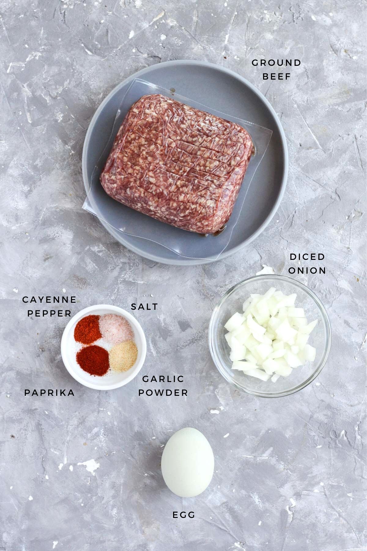 Overhead shot of ingredients.