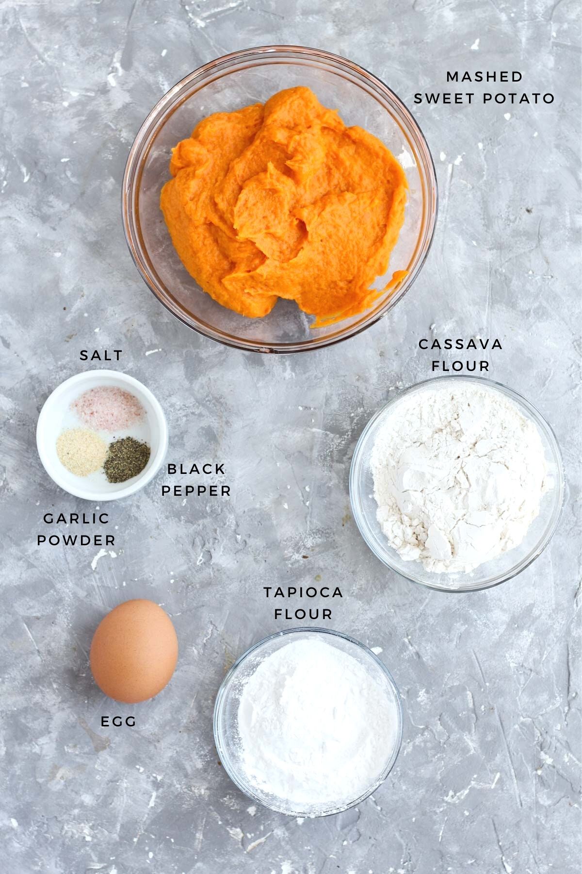 Overhead shot of pizza crust ingredients.