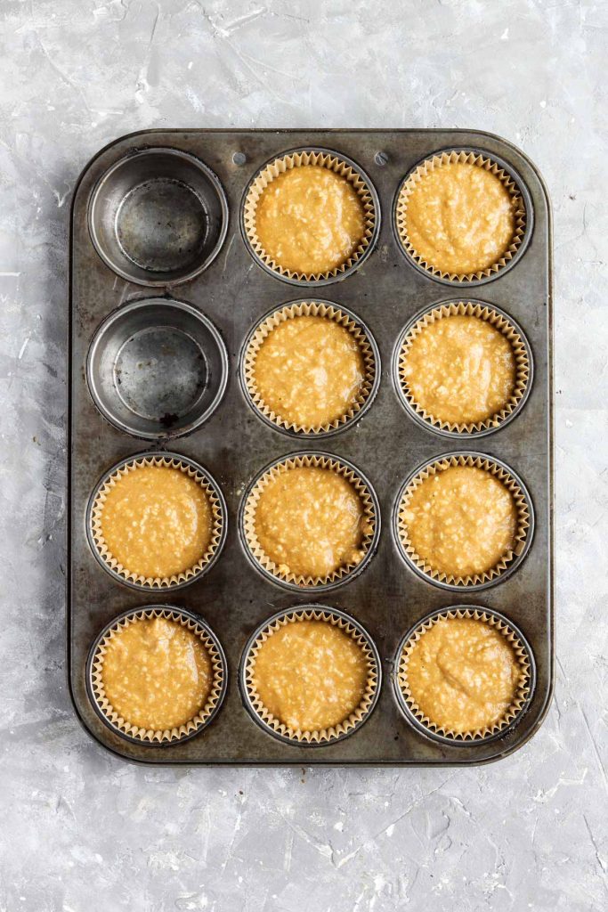 Cupcakes in baking pan.