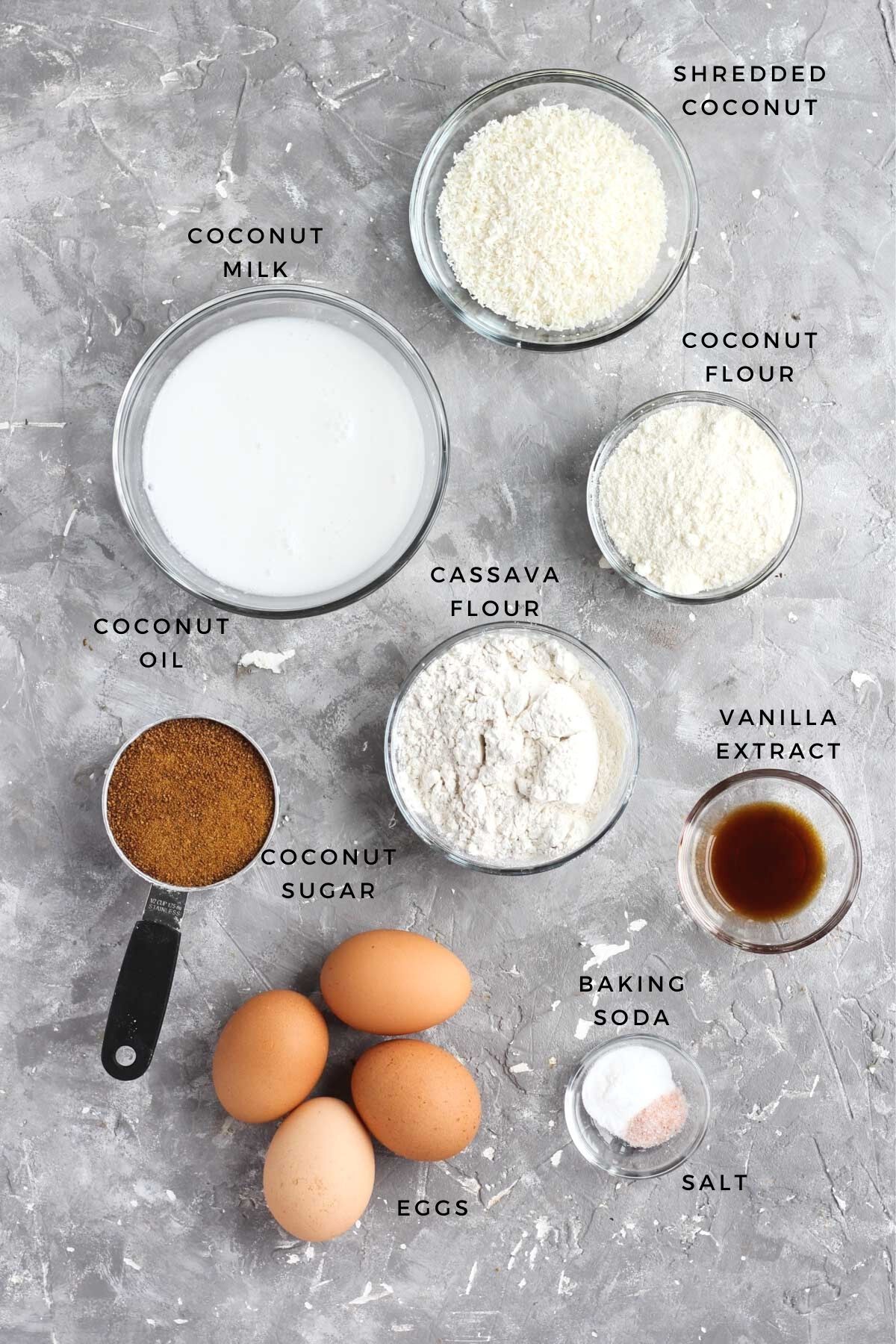 Overhead shot of cupcake ingredients.