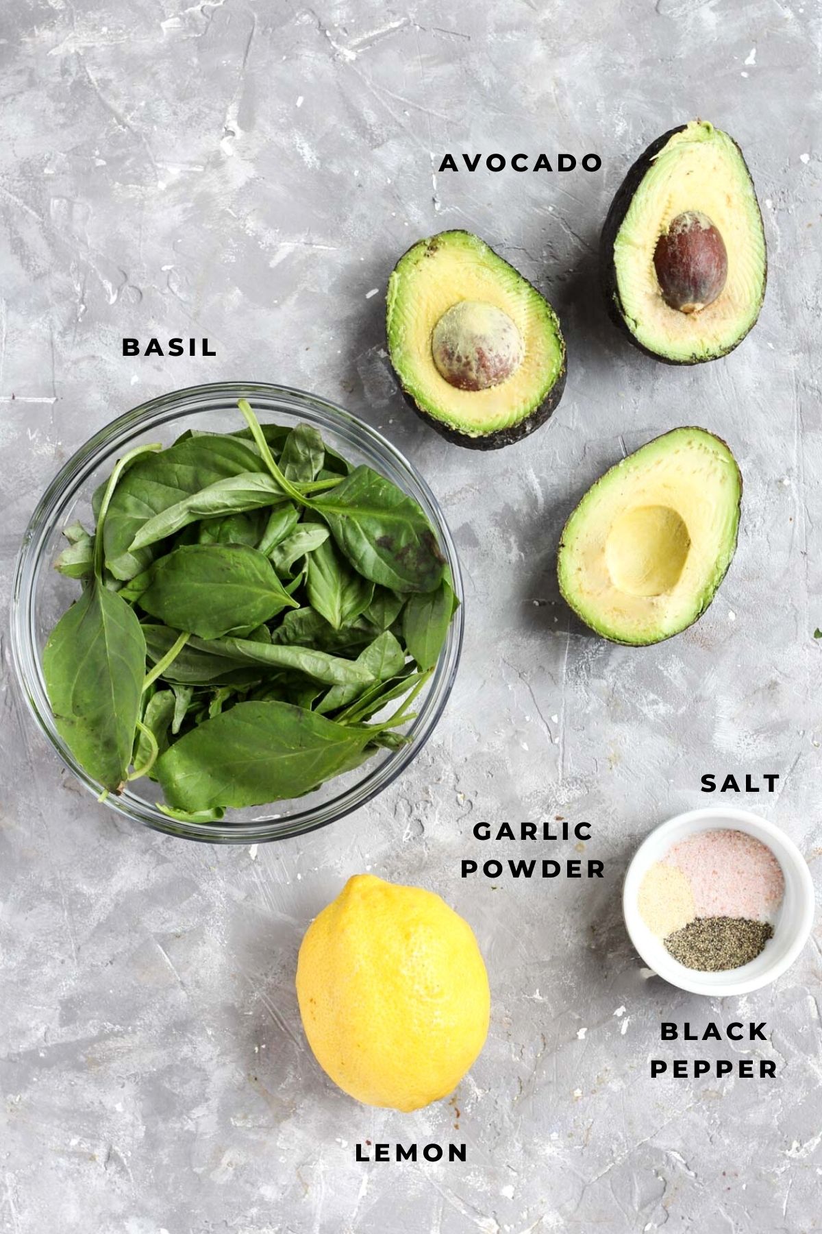 Overhead shot of ingredients.