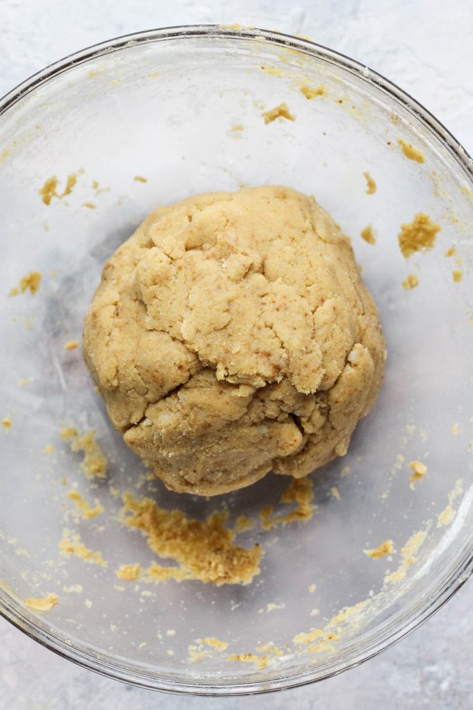 Dough formed into a ball.