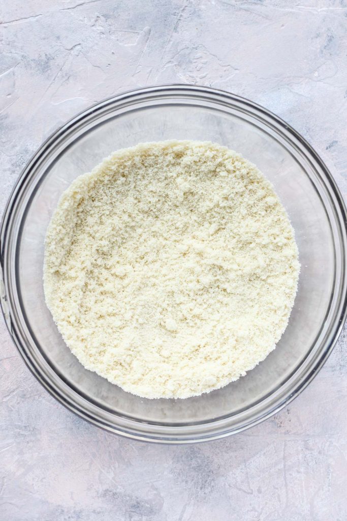 Dry ingredients in a mixing bowl.