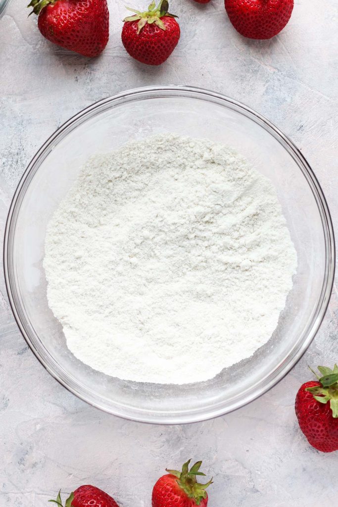 Dry ingredients in mixing bowl.