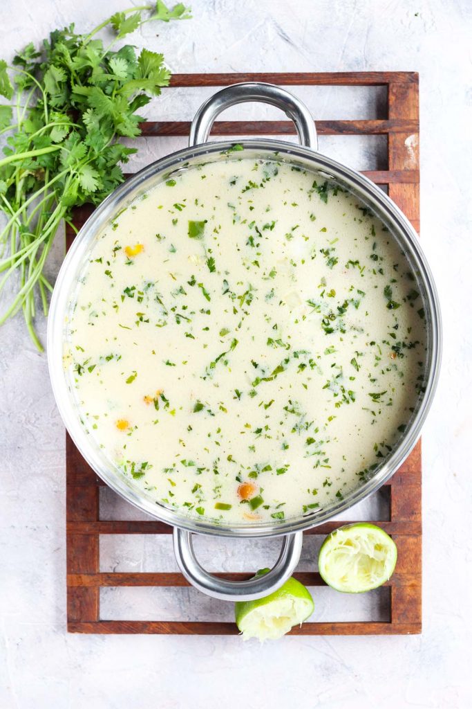 All ingredients in pot before simmering.
