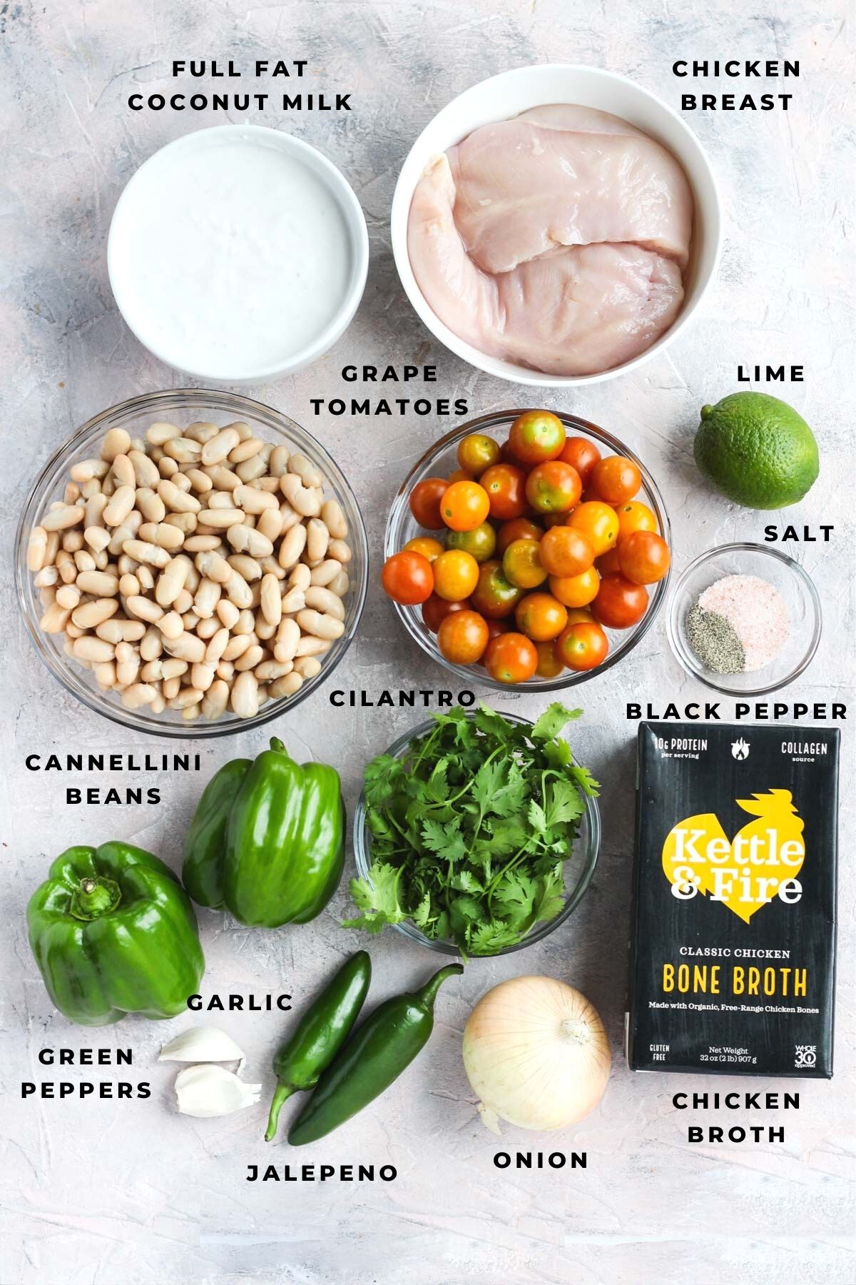 Overhead shot of chili ingredients.