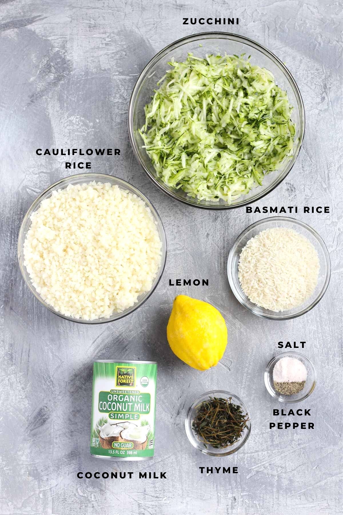 Overhead shot of ingredients.