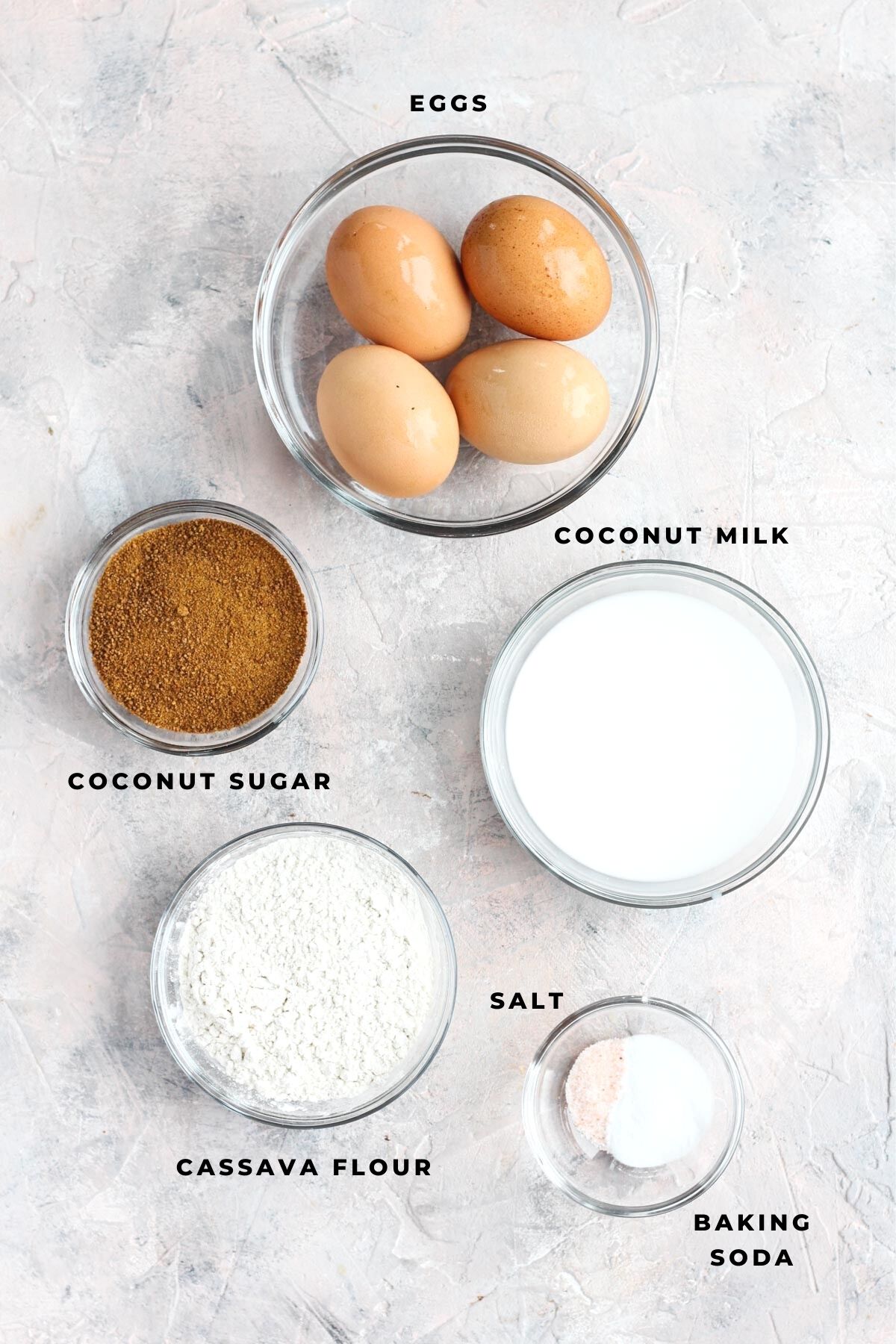 Overhead shot of dutch baby ingredients.