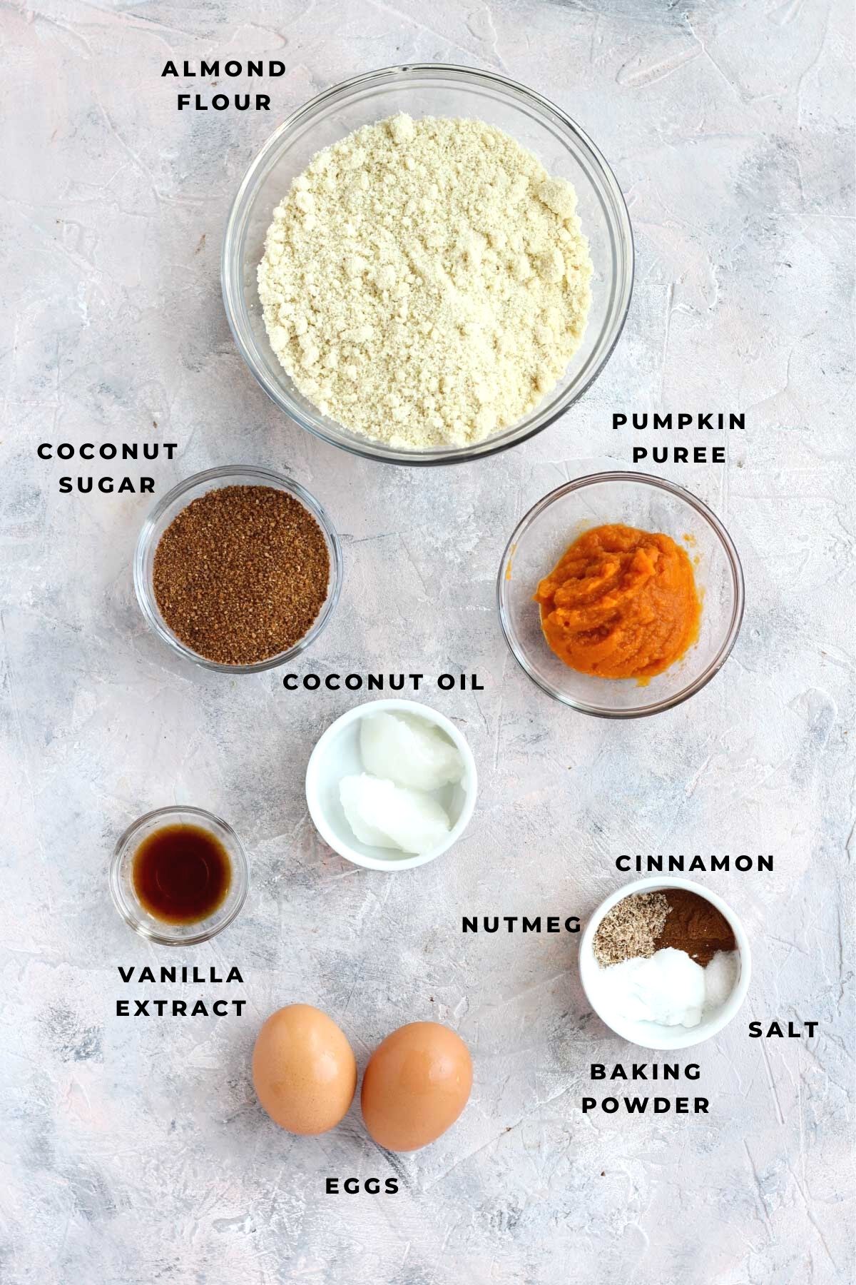Overhead shot of coffee cake ingredients.