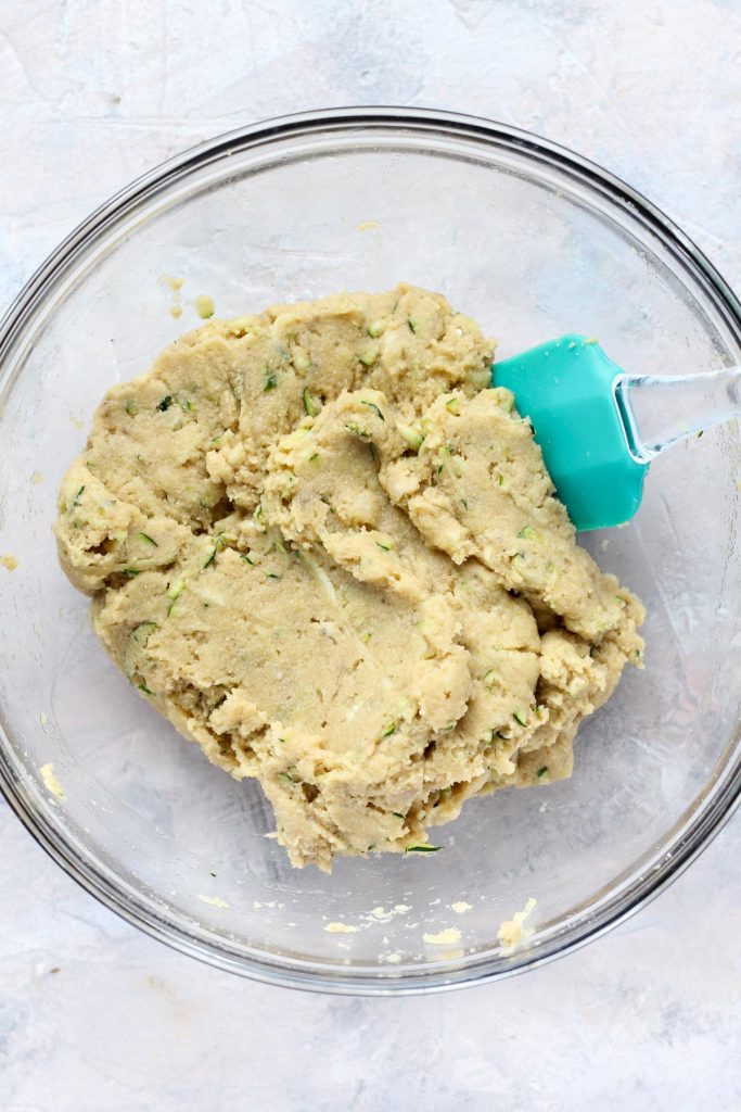 Cake batter in bowl.