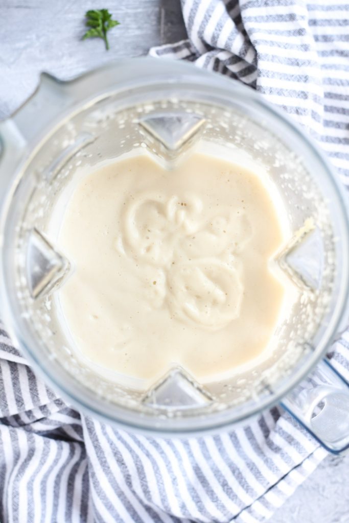 Creamy sauce in blender.