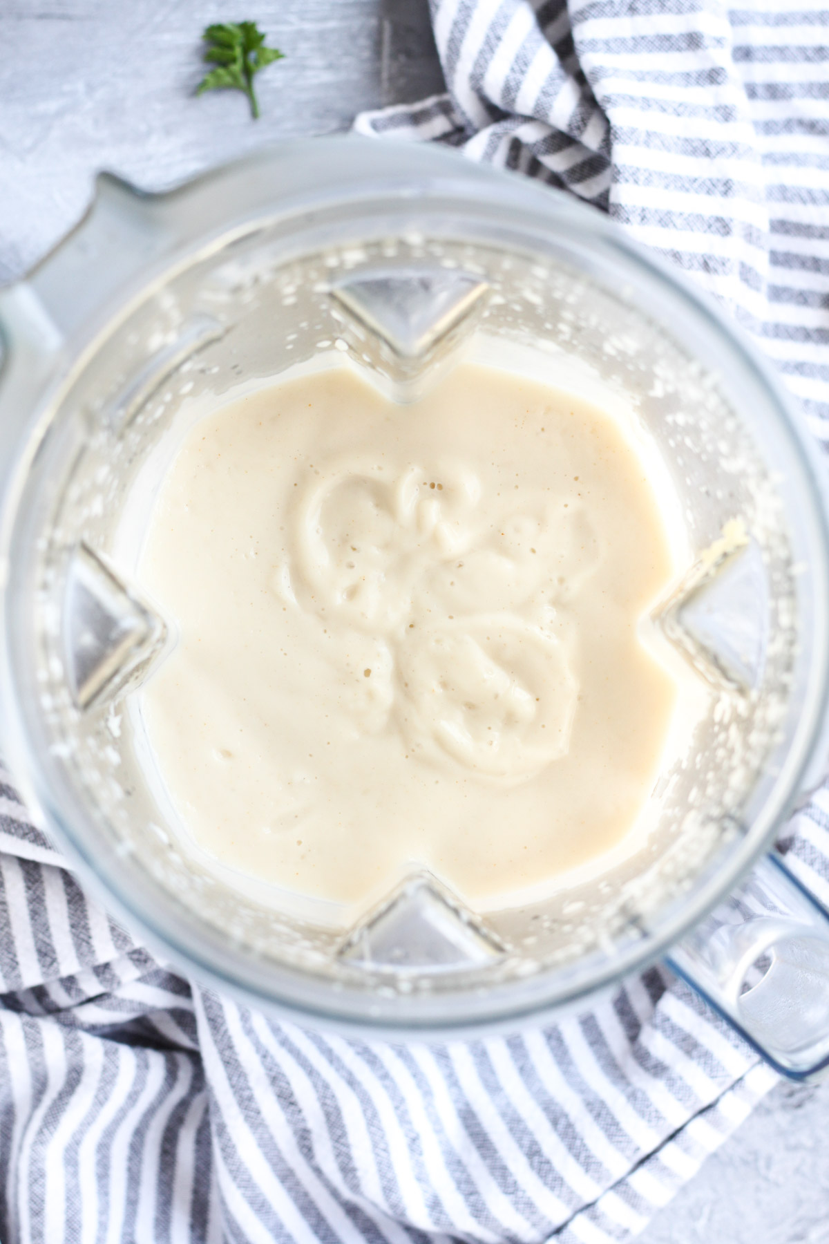 Creamy sauce in blender.