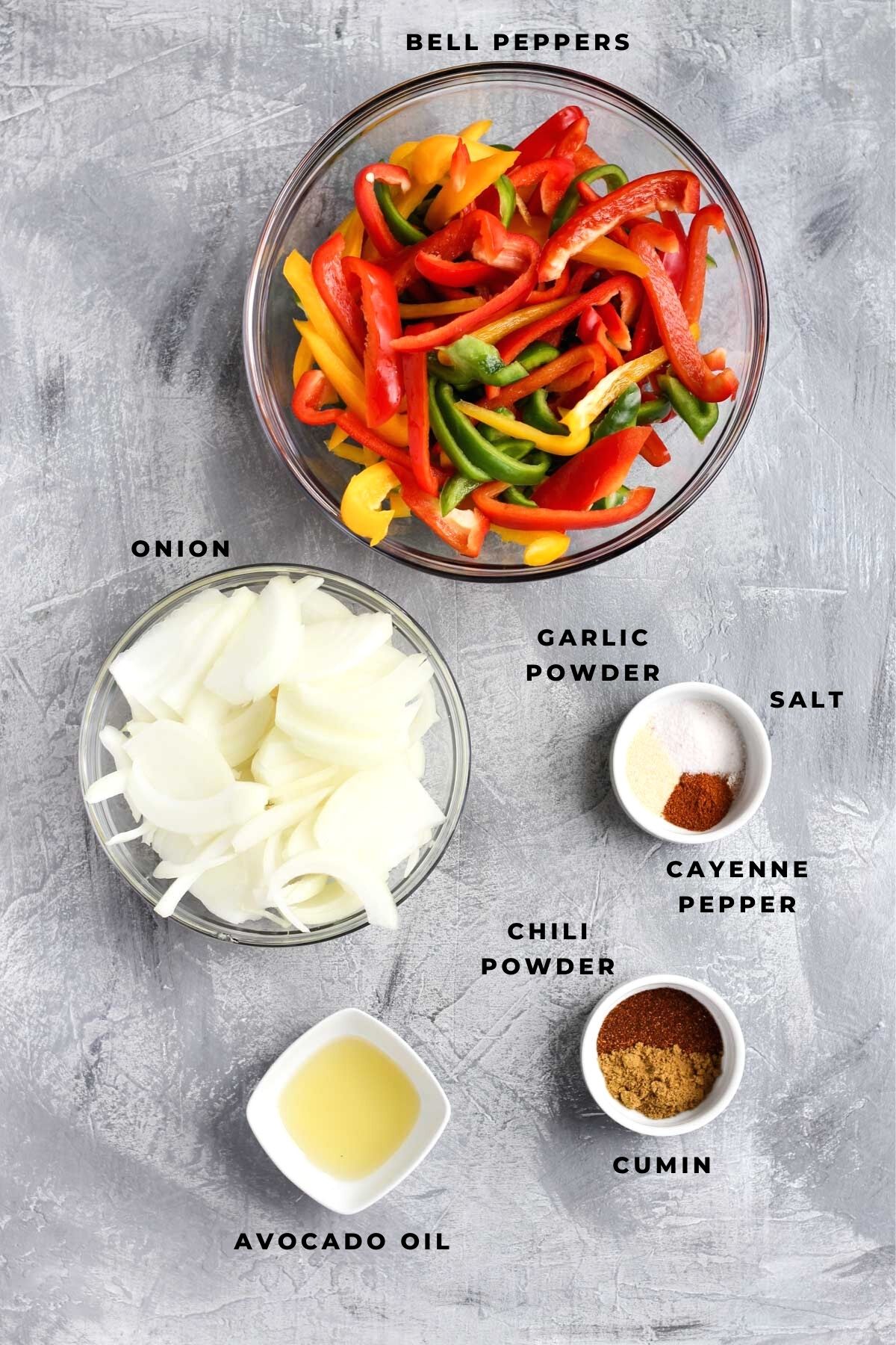 Overhead shot of ingredients.
