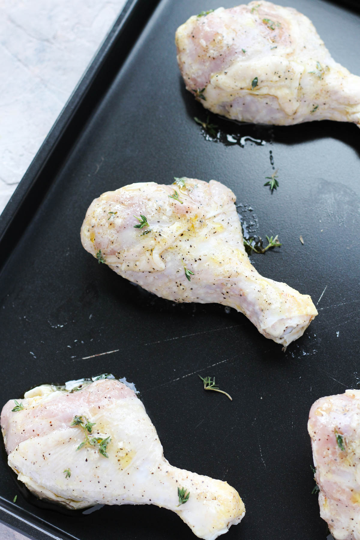 Wings on baking sheet.