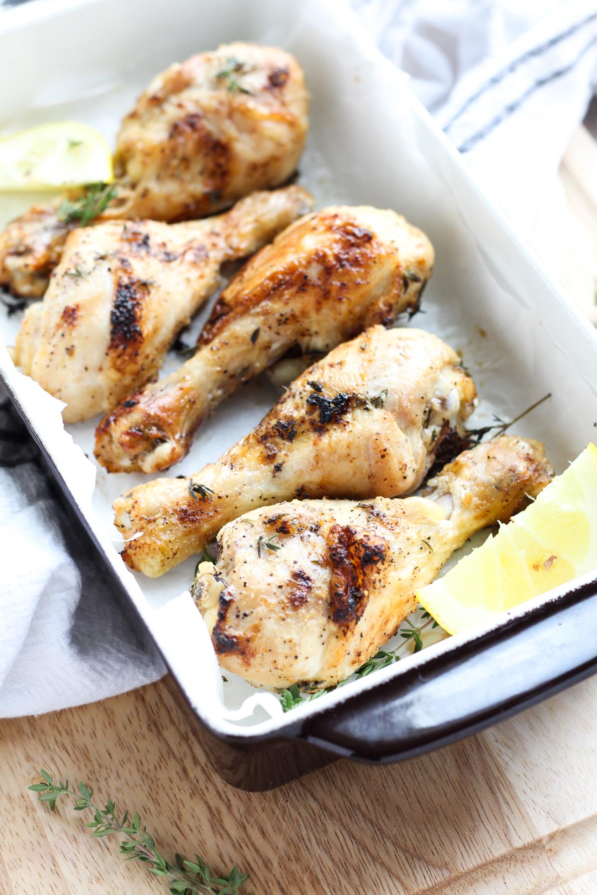 Baking pan with crispy wings.
