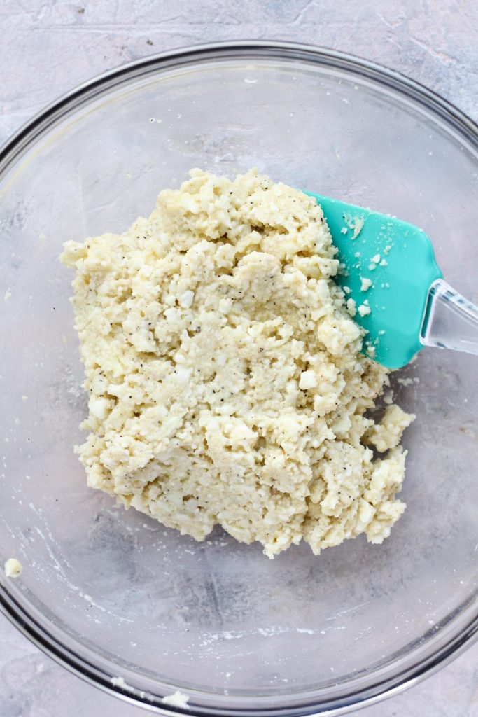 Meatball dough in a mixing bowl.