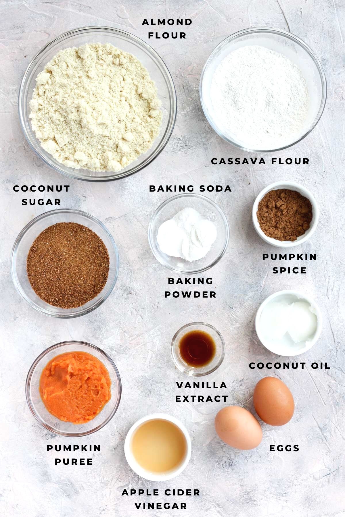 Overhead shot of pumpkin scone ingredients.
