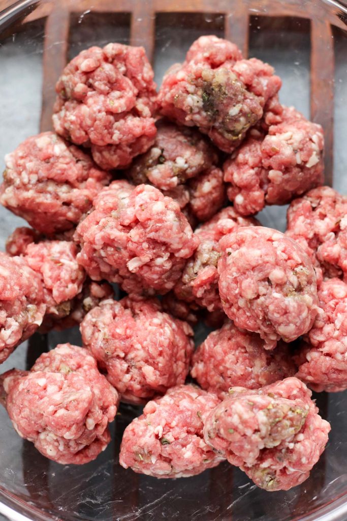 Raw meatballs.