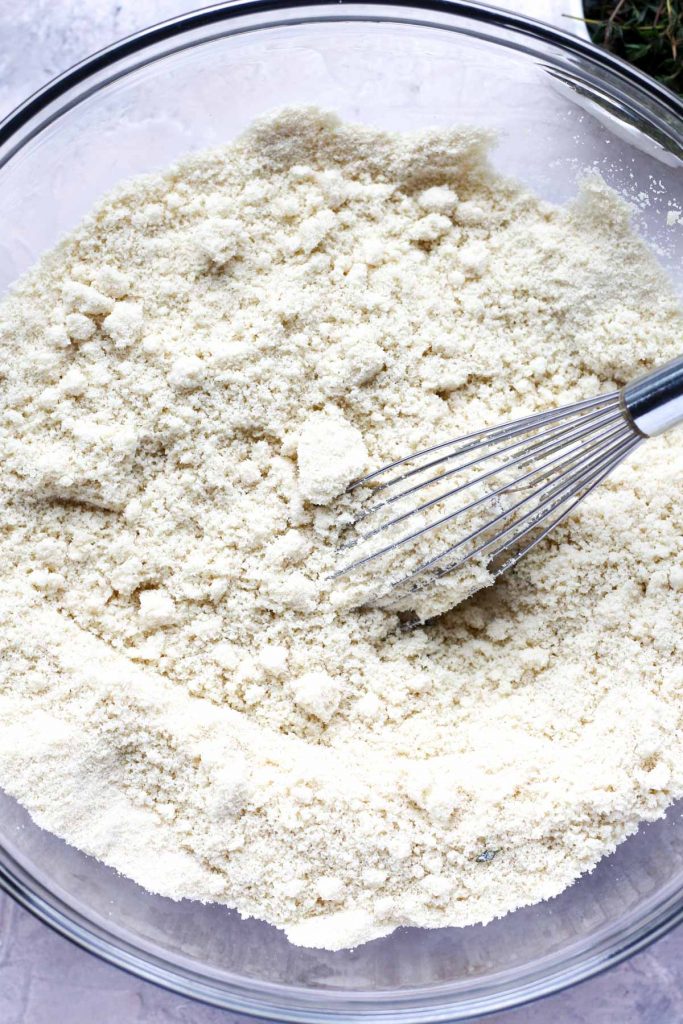 Whisk mixing dry ingredients.