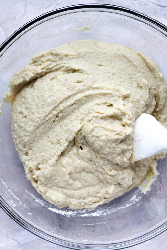 Bread dough folded together.