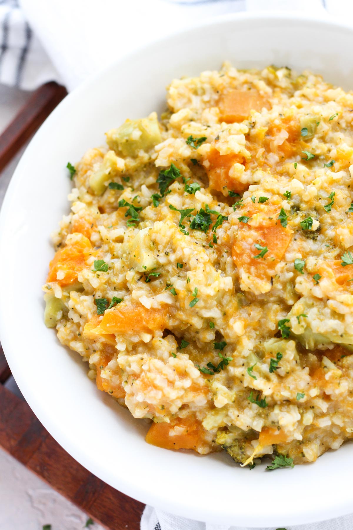 Big bowl of butternut squash risotto.