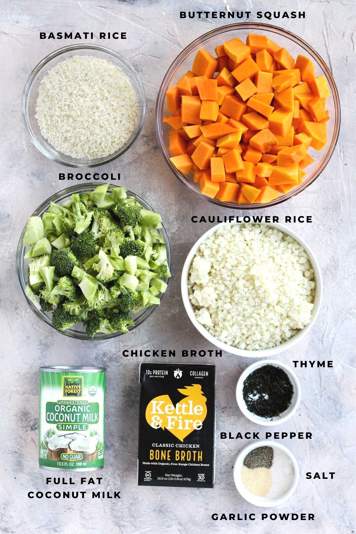 Overhead shot of recipe ingredients.