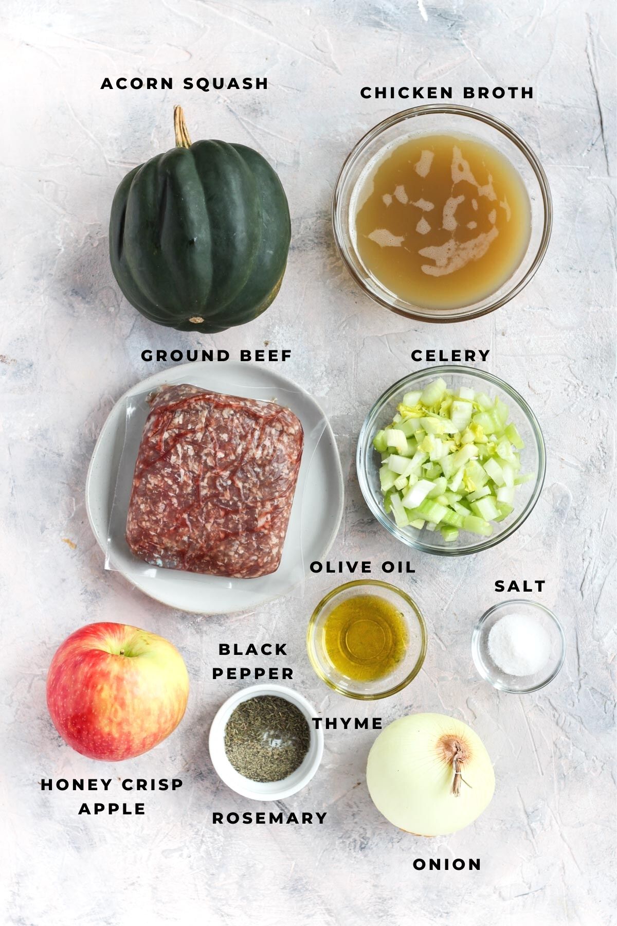 Overhead shot of ingredients.