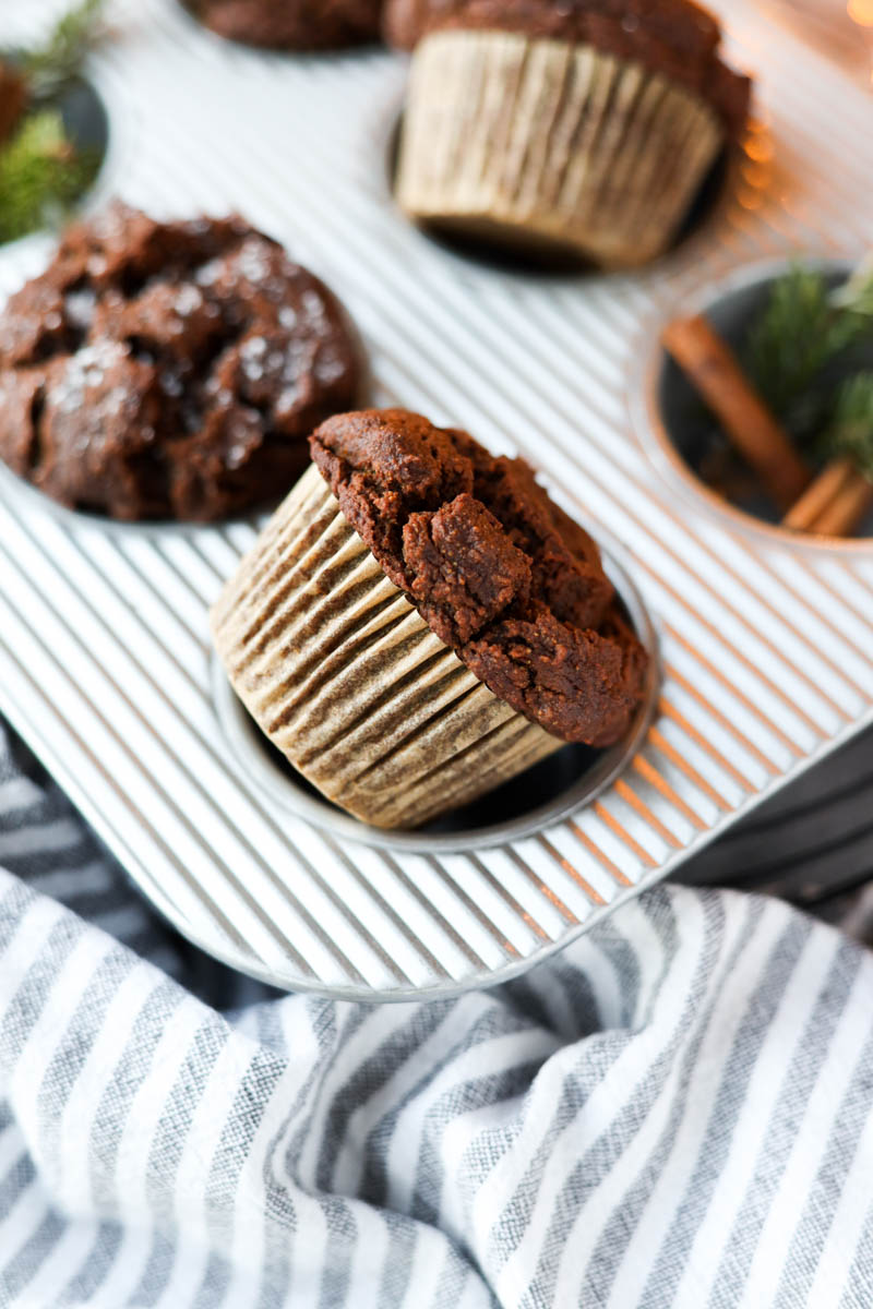 Muffin tipped on its side.
