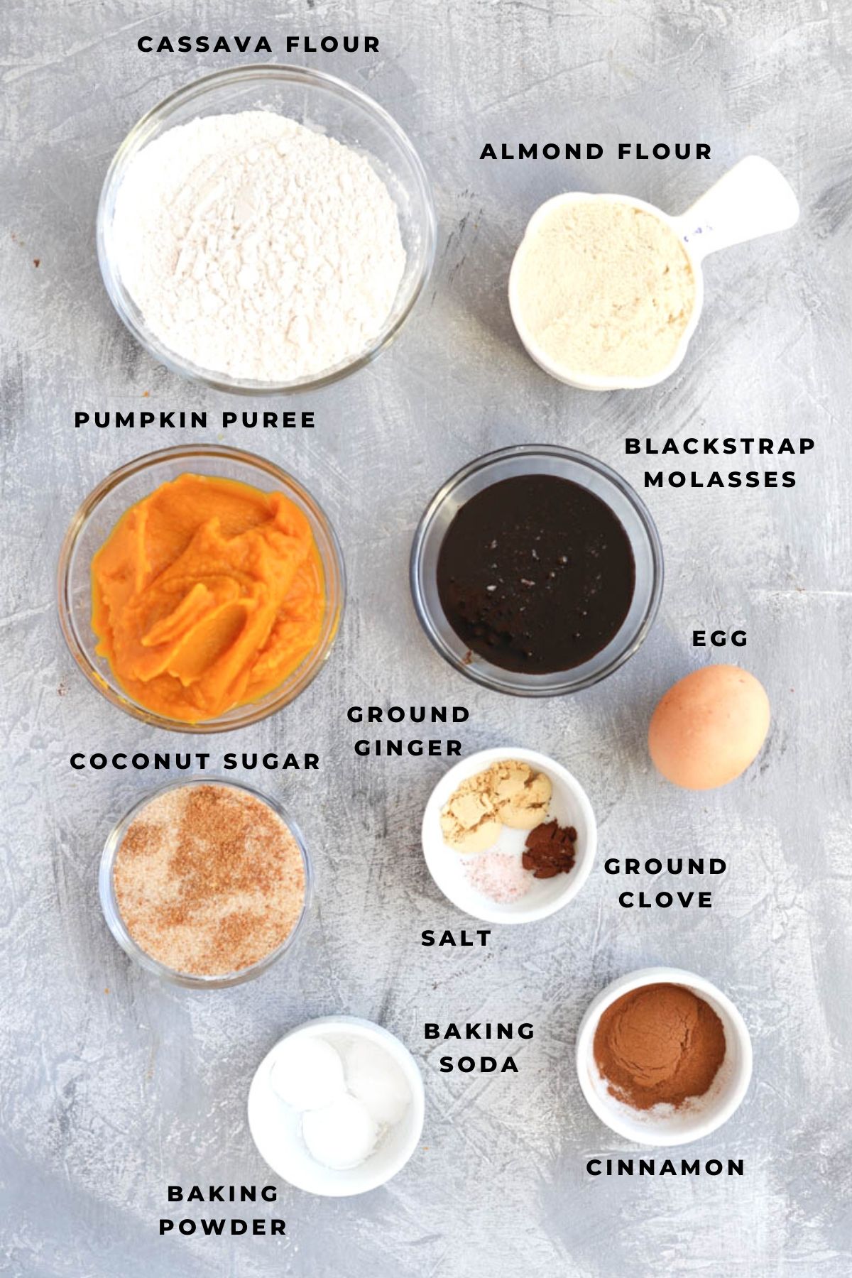 Overhead shot of muffin ingredients.
