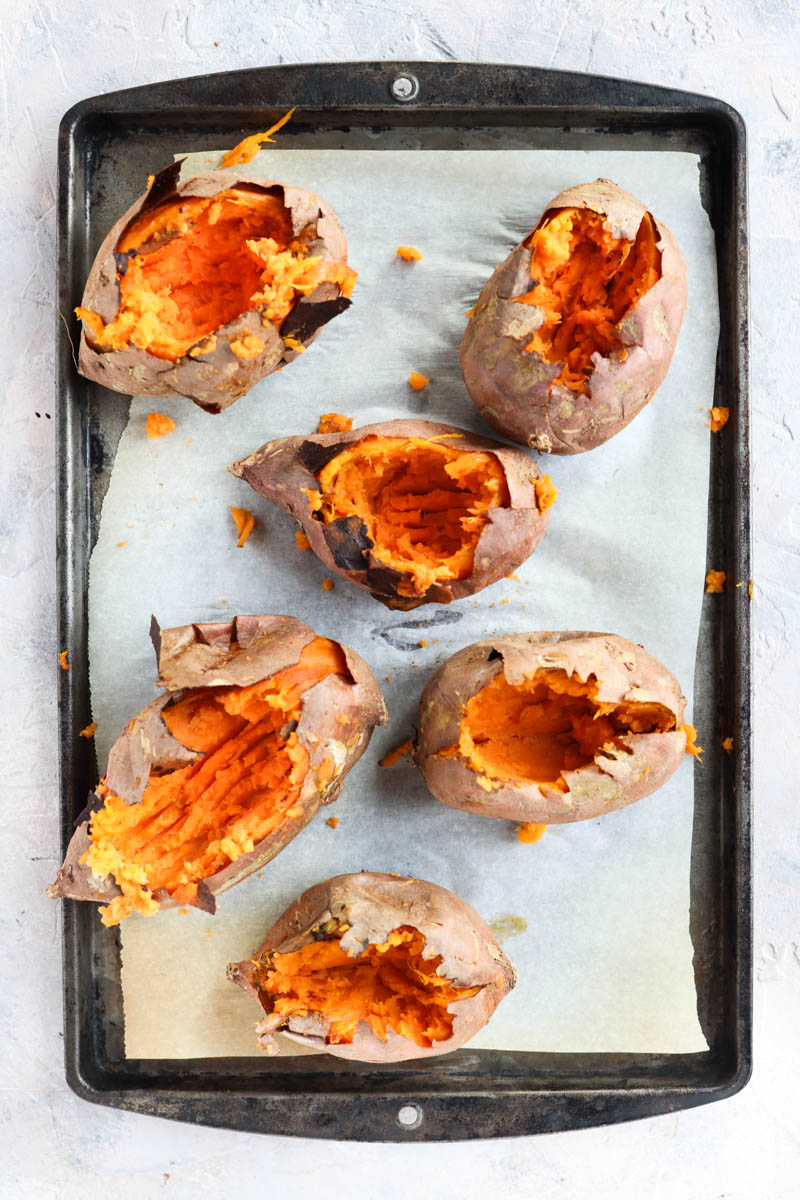 Hollowed out sweet potato.