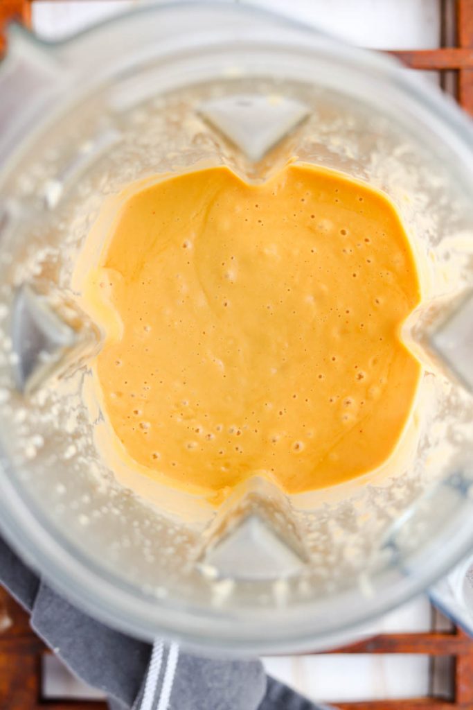 Creamy sauce in high speed blender.