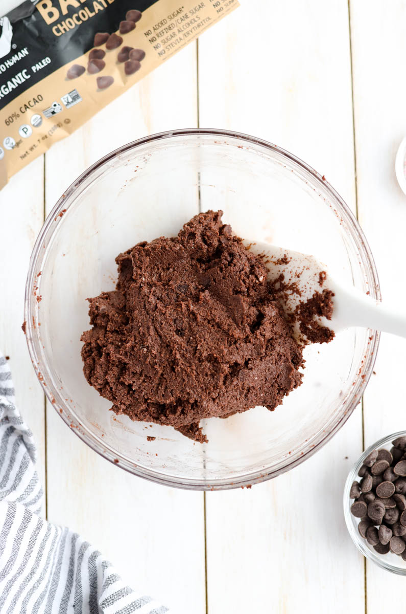 Cake pop dough in mixing bowl.