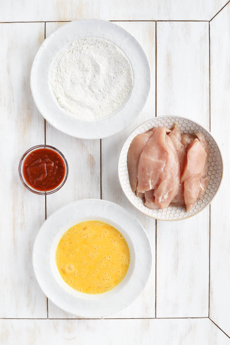 All ingredients prepared in bowls.