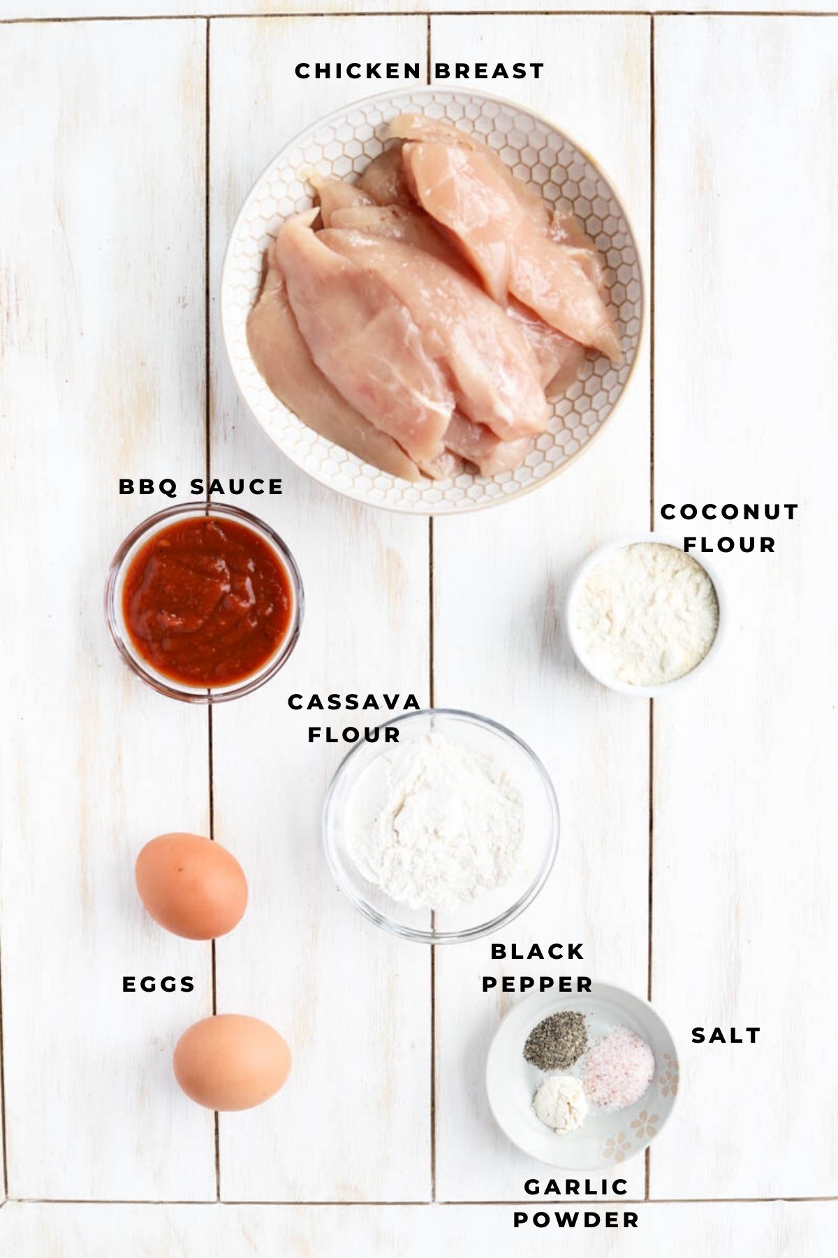 Overhead shot of bbq chicken tenders.