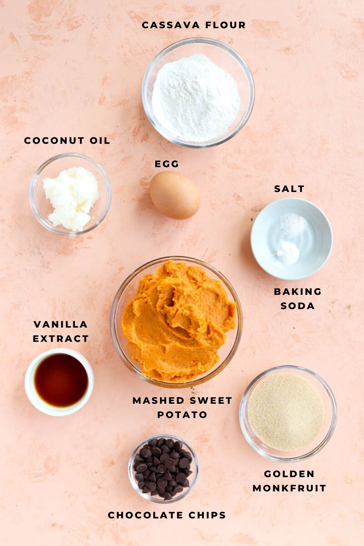 Overhead shot of gluten free blondie ingredients.