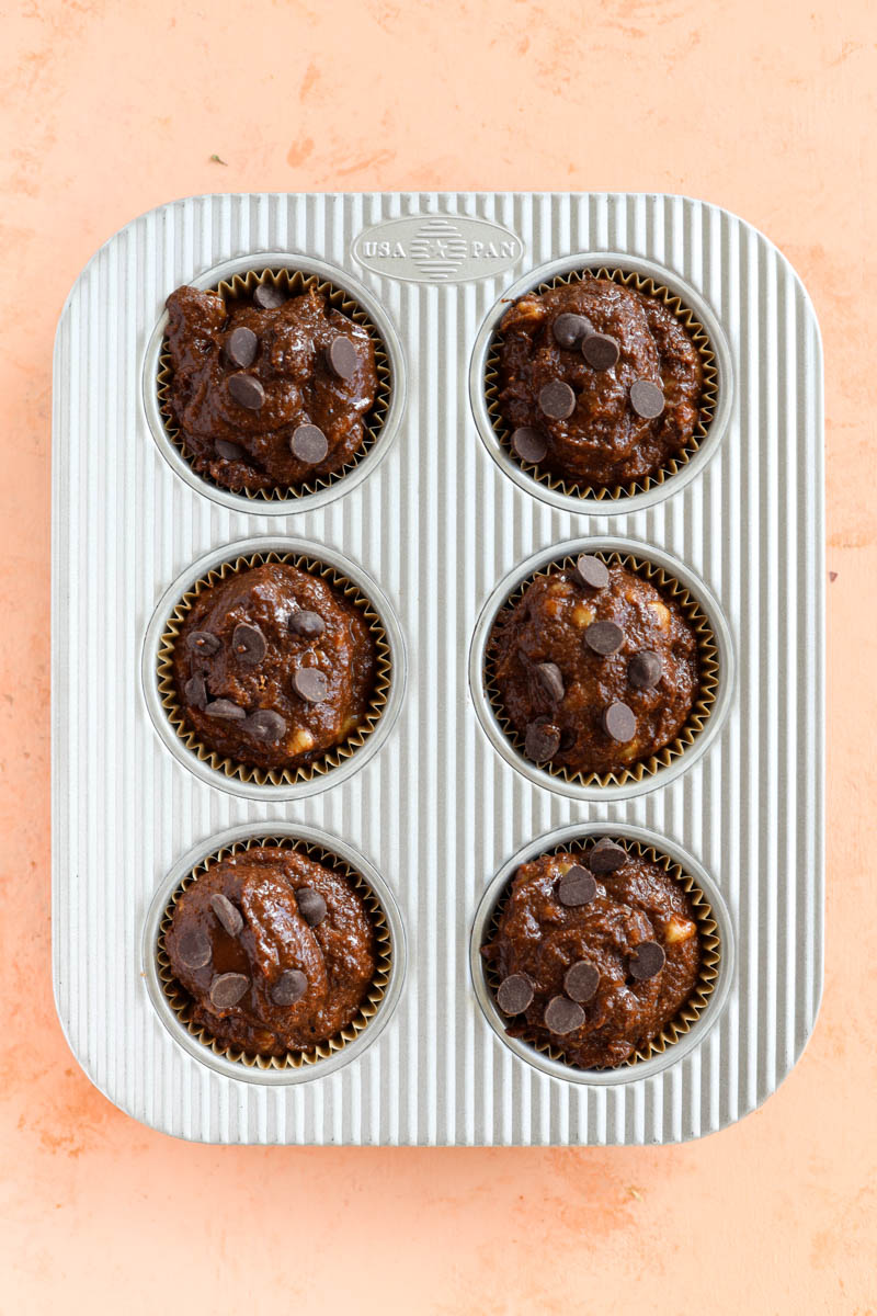 Muffins in baking pan.