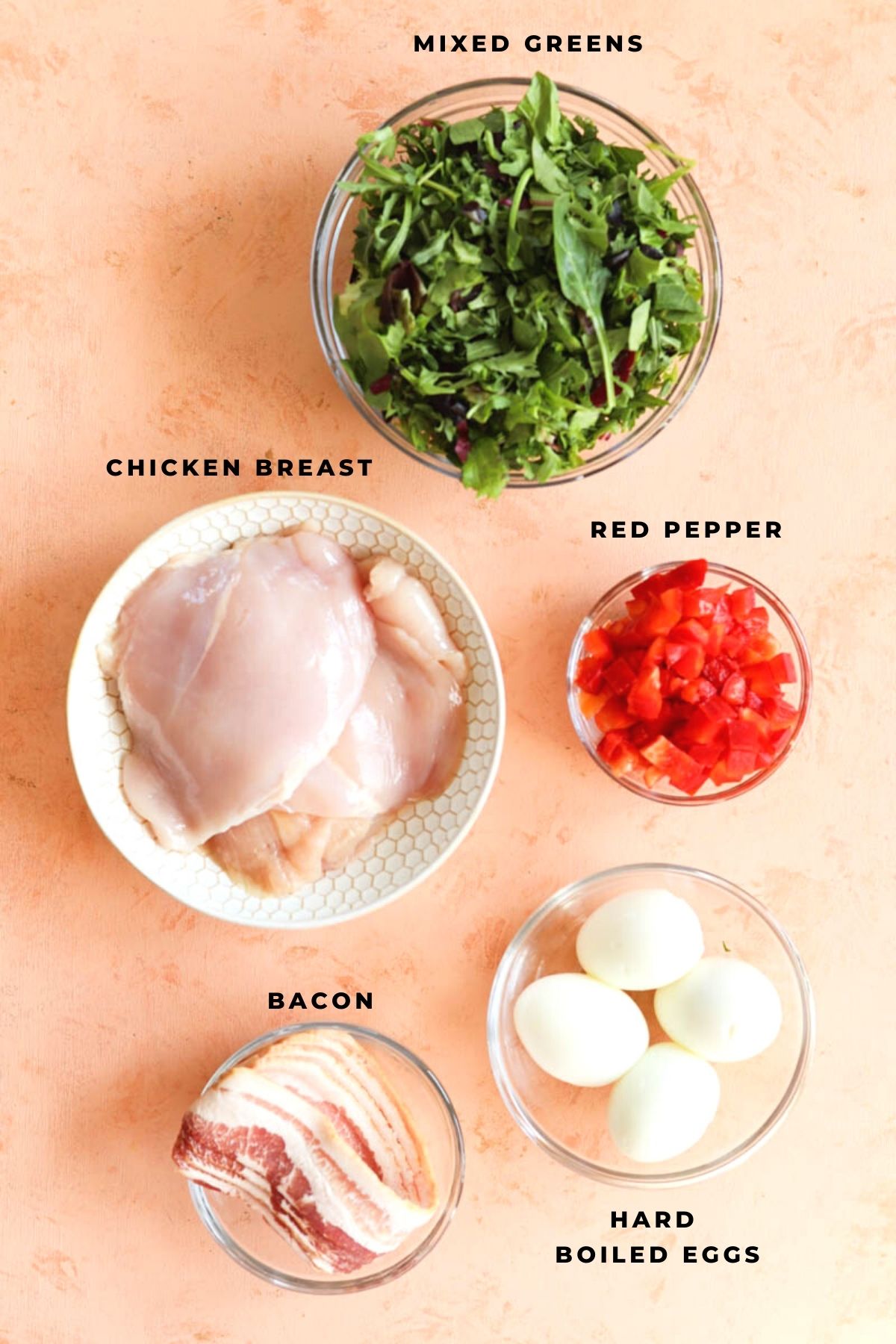 Ingredients in small bowls.