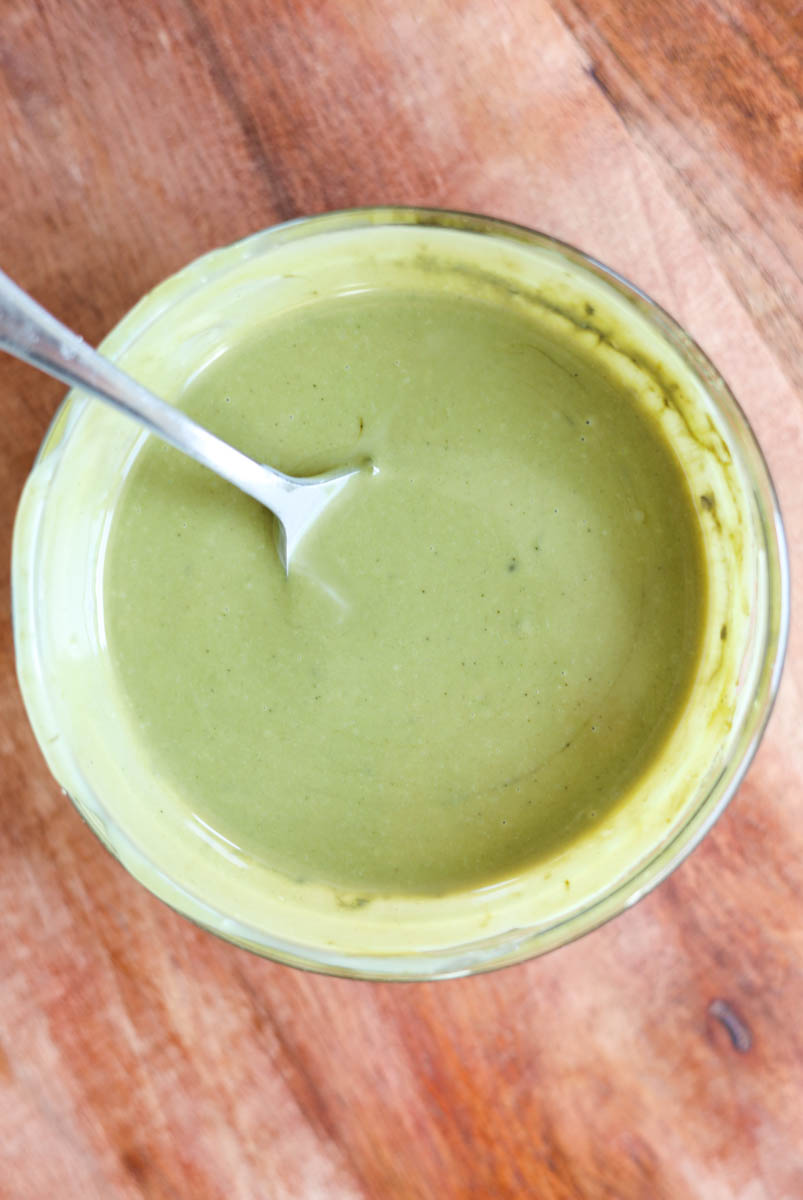 White chocolate mixed with matcha powder.